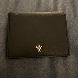 Tory Burch navy saffiano leather wallet